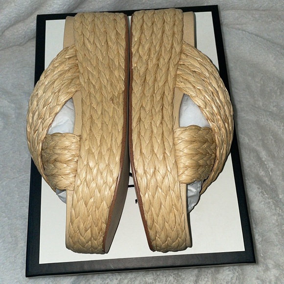 NWT J/SLIDES QUIVER Natural Raffia Sandal - Picture 13 of 15